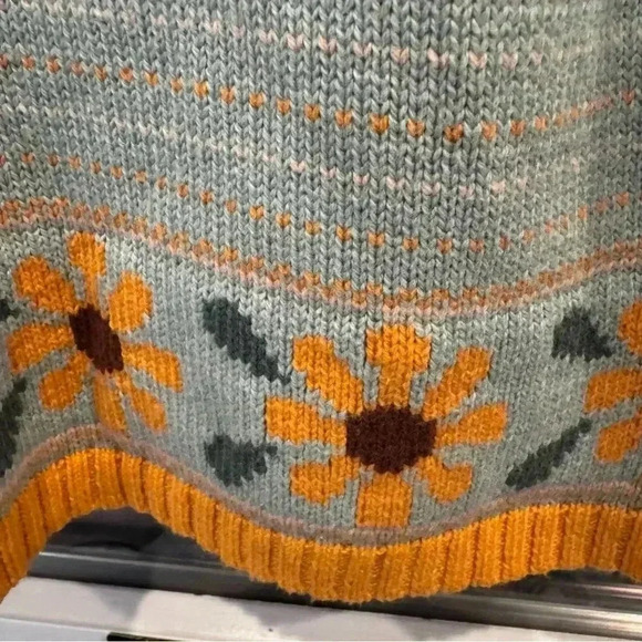 Cynthia Rowley Girls Sweater Dress Size 4 Deer Sunflower Print - Picture 4 of 10